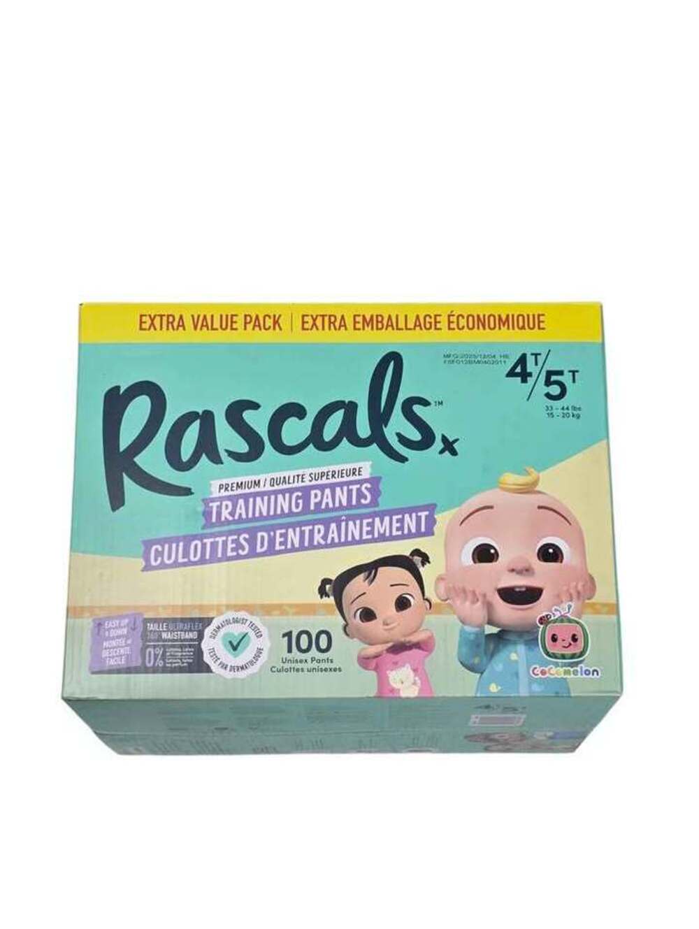Rascals Training Pants Size 4T/5T 100 Count